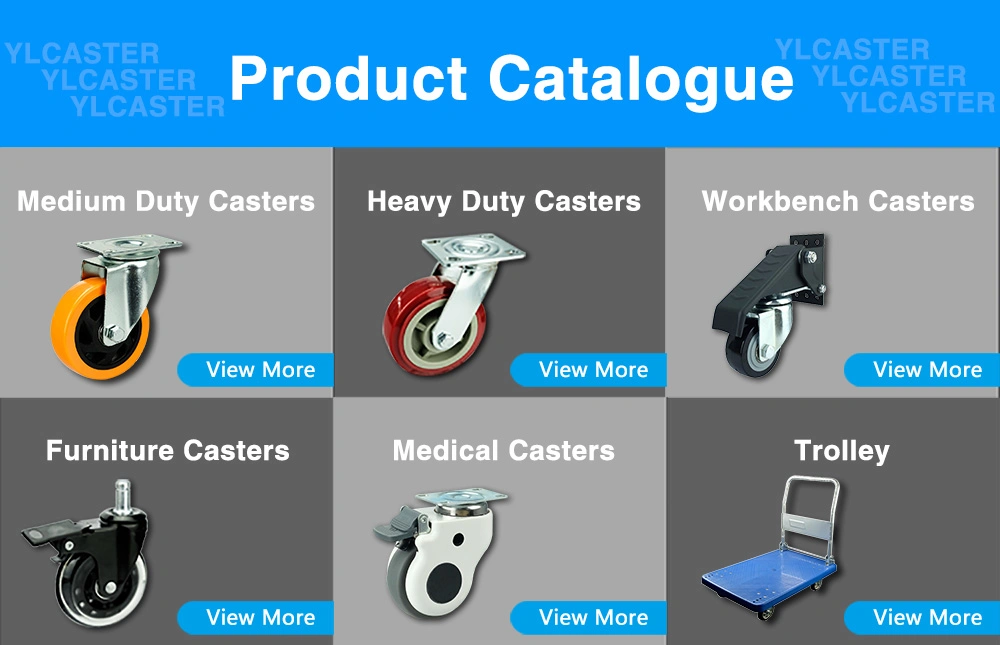 Ylcaster Factory Direct Standard Industrial Caster Heavy Duty Trolley Wheel Pivoting Caster Wheels Ruedas Pesadas