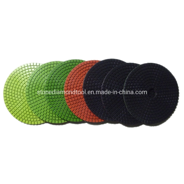 100mm 4 Inch Stone Flexible Pane Resin White Wet Polishing Pads