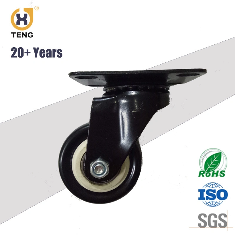 OEM China Factory Manufacturer Small Size Light Duty 1.5 Inch Double Ball Bearing PP PVC PU Swivel Castor Wheel Furniture Caster