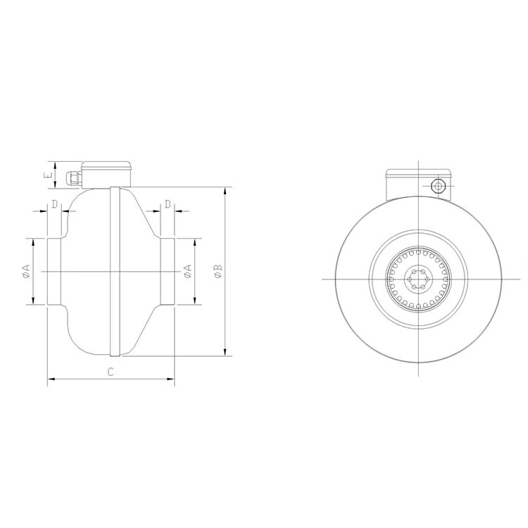 Inline Extractor Fan 100mm 4 Inch AC Centrifugal Inline Duct Fan