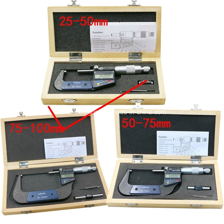 75-100mm/3-4" 0.001mm Metric/Inch Large LCD Electronic Digital Micrometer