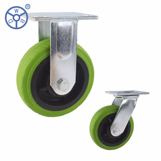 WBD ヘビーデューティスイベルキャスター 4 5 6 8 インチグリーン TPR ホイール熱可塑性ゴム Industriale Ruedas キャスター 50 ミリメートルホイール幅